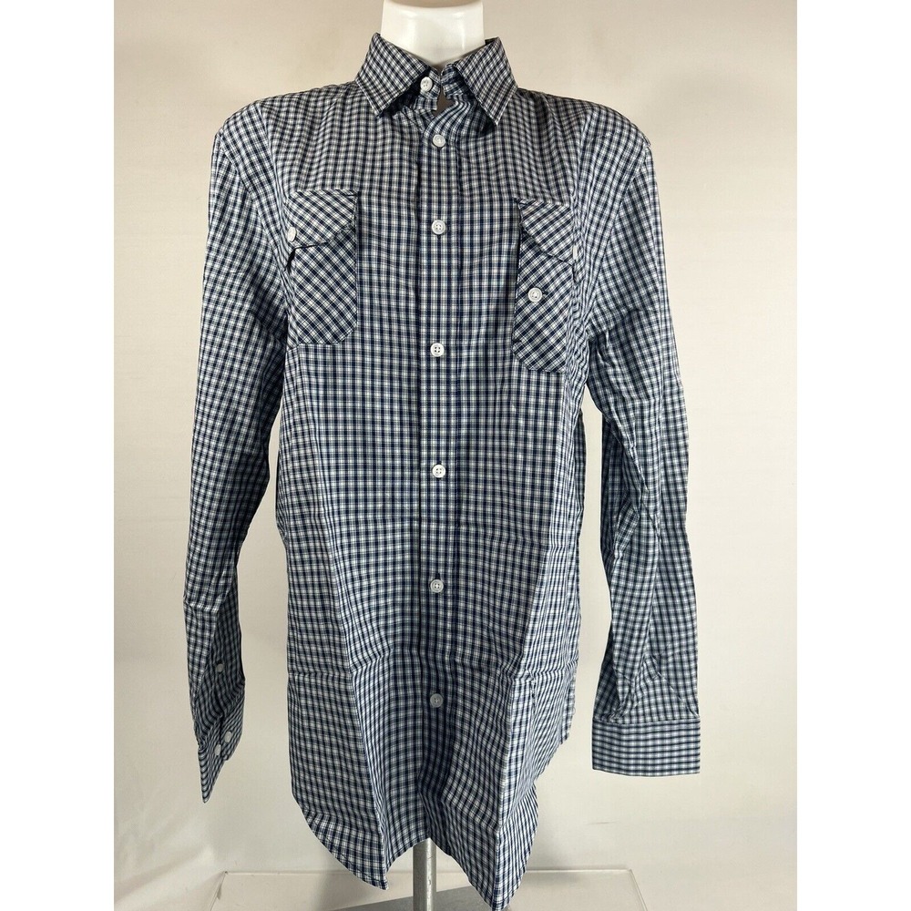 Five Four Mark McNair Shirt Mens Large Check Button Down Modern Casual